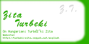 zita turbeki business card